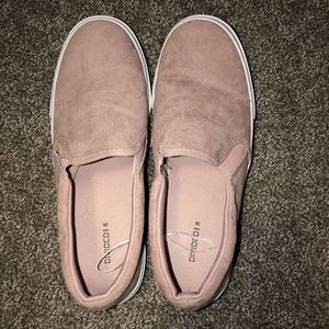 Pink slip on shoes